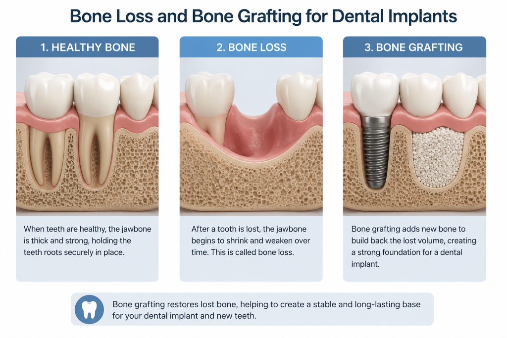 a guide explaining bone grafting for dental implants - when and why it is needed and how it works