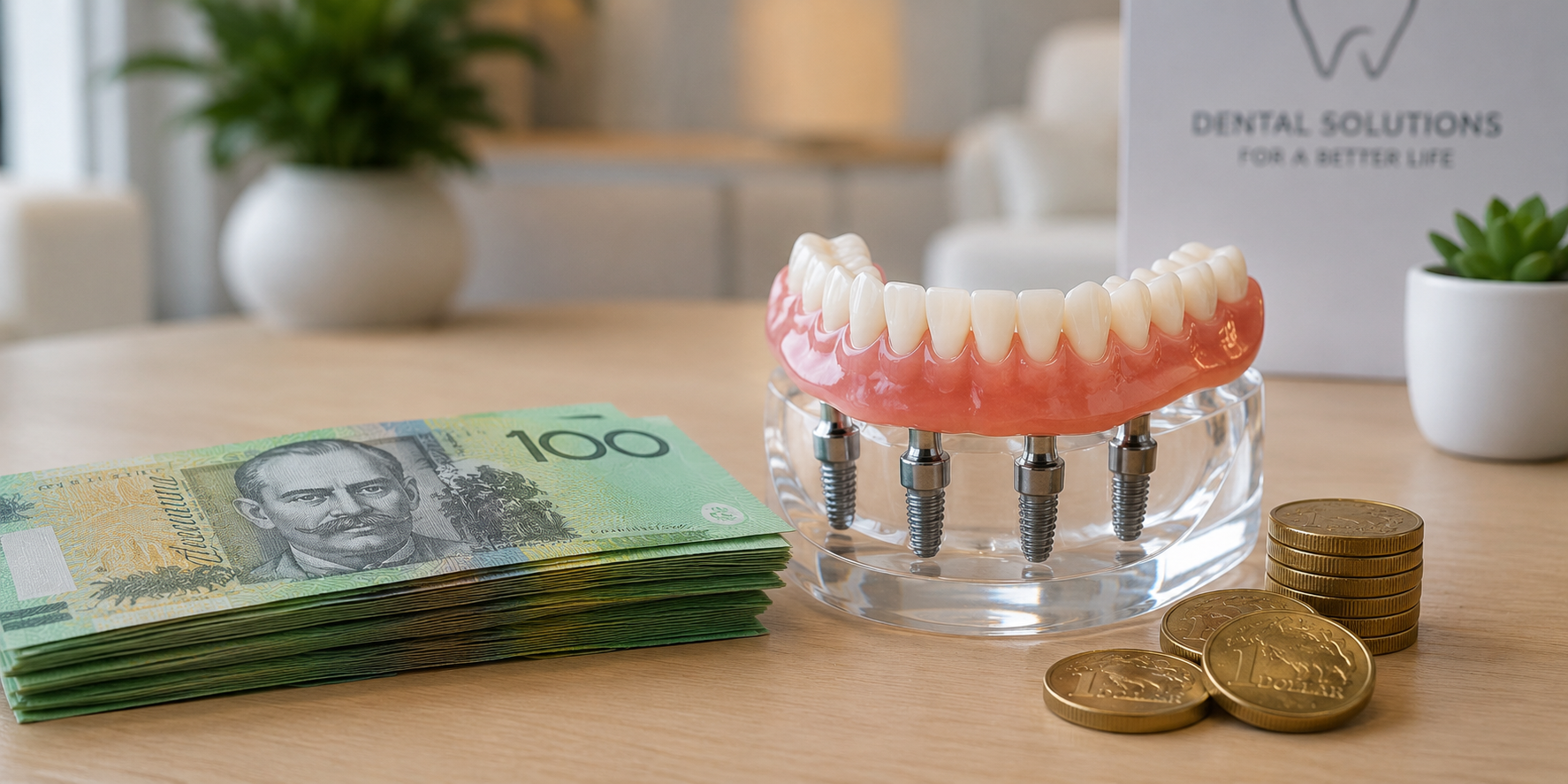 Australian dollar banknotes representing funds accessed through superannuation for dental treatment.