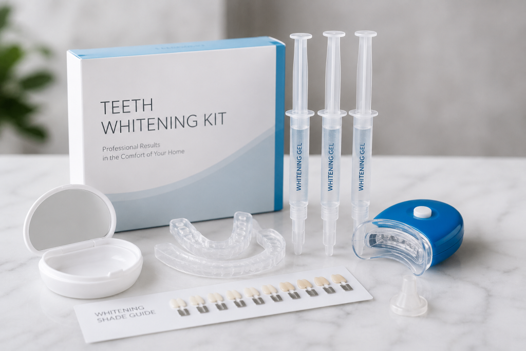 a guide to teeth whitening treatment at home vs professionally done at a dental clinic